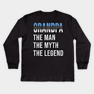 Grand Father Estonian Grandpa The Man The Myth The Legend - Gift for Estonian Dad With Roots From  Estonia Kids Long Sleeve T-Shirt